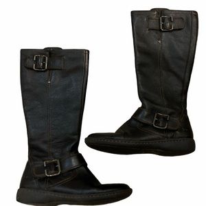 b.o.c.sz7.5 Moto/riding boots w/2 buckles-zip side